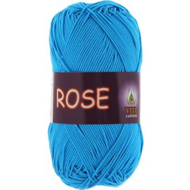 Пряжа Vita-cotton "Rose" 3937 Голубая бирюза 100% хлопок двойной мерсеризации 150м 50 гр